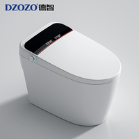 Cuvette de toilettes allongée de luxe, automatique et intelligente, avec double chasse, siège chauffant, télécommande et siphon en P, pour usage hôtelier