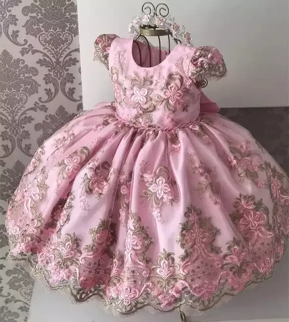 Wholesale Mesh Embroidery Ball Gown Kid Girls Holiday Princess Party Fancy Dress Costumes