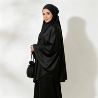 Ensemble Khimar noir pour femmes, pochette de voyage, vêtements modestes, vêtements musulmans islamiques, prière