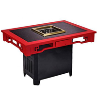 Table de barbecue coréenne en bois commerciale de meubles de buffet de restaurant chinois Table de Hotpot pour des fournitures de restaurant d'hôtel