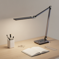 Lampe de bureau LED contemporaine avec éclairage latéral, base en ABS, flexible, à gradation progressive, idéale pour les bureaux et les études, lampes de table DC