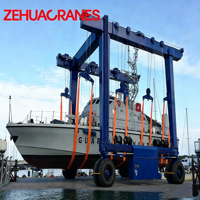 CE Onaylı Zehua 5T-100T Yat Taşıma Vinci Elektrikli Kaldırma Cihazı Motorlu Rulmanlı Kauçuk Tekerlekli Mobil Tekne Vinci Marina Tersanesi için