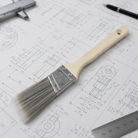 Pinceau de peinture de qualité industrielle avec poils en nylon et manche en bois, personnalisable OEM pour la peinture murale