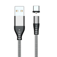 360 câble de charge magnétique rotatif USB vers cordon tressé en nylon de type C 3.3ft 6.6ft pour Smartphone Android