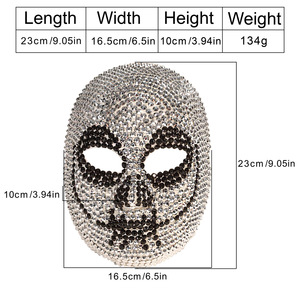 Masque de clown Changmei orné de strass, masque de fête DIY scintillant pour concerts et événements de mode - Product Image 4