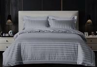 100% coton 300TC ensemble de literie à motif de rayures en satin pour maison ou hôtel ensemble de linge de lit ensemble de housse de couette