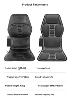 Coussin de massage corporel avec chaleur et musique pour siège de voiture et usage domestique - Puissance apaisante de 5 W pour le dos, la taille, les jambes