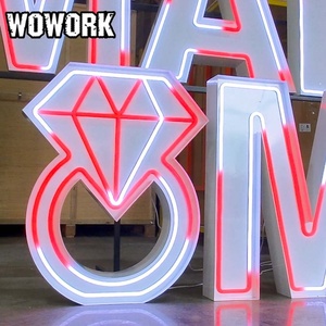 WOWORK Supporto per Lettere Luminose da <span class=keywords><strong>4</strong></span> Piedi con Doppio Rack a Due File, Lettere 'Marry Me' Impilabili per Decorazioni Matrimoniali ed Eventi - Product Image 3