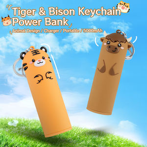 ธนาคารพลังงานกระทิงอเมริกัน5000มิลลิแอมป์พวงกุญแจชาร์จ USB-A Type-C มินิแบบพกพาเดินทางกลางแจ้งน่ารักการ์ตูนพาว<span class=keywords><strong>เวอร์</strong></span><span class=keywords><strong>แบงค์</strong></span> - Product Image 2