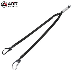 Xinda Double Hook <b>Buffer</b> Belt Polyester Reinforced High Altitude Fall Protection Safety Equipment - Product Image 1