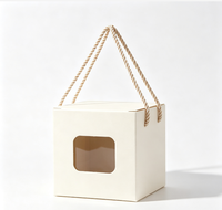 Boîte cadeau carrée avec poignée en corde torsadée, boîte d'emballage portable en papier kraft pour pot de miel, petits cadeaux