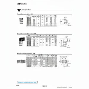 Pièces pneumatiques de module de tuyauterie KBL4-R4S SMC Pneumatics - Product Image 1