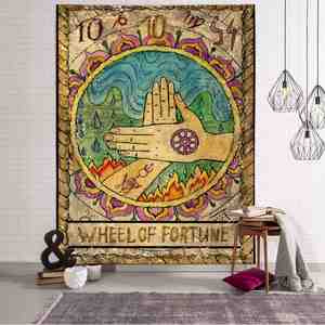 Colorful Tarot Tapestry Astrology <b>Canvas</b> with Sun Stars and Moon Wall Hanging for Bedroom and Living Room - Product Image 3