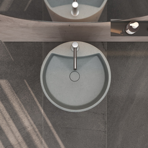 Vente en gros Lavabo sur pied rond en ciment <span class=keywords><strong>à</strong></span> colonne haute Lavabo sur pied pour hôtels - Product Image 4
