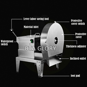 500 KG/H Acero inoxidable Automático Limón Manzana Jengibre Hongo Cortador de frutas y verduras Máquina rebanadora - Product Image 2