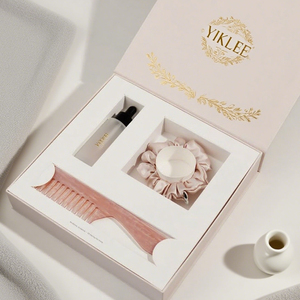 Kunden spezifisches Logo Haarband Badeset Leere Box Haarmassage-Kit Papier box Ätherisches Öl Haarpflege set Magnet verpackungs box - Product Image 4