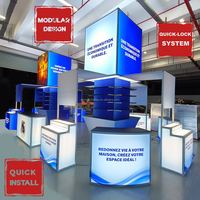 Boîte à lumière rétroéclairée 20x30, table d'exposition, étagères modulaires, stand de salon professionnel