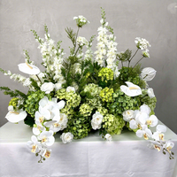 Groothandel Real Touch Kunstbloemen voor looppaden, witte hortensia bloemen, bruidsgang bloemen, bruidsboeket