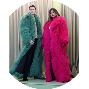 <strong>Floor</strong> <strong>Length</strong> Women and Men Mongolian Long Hair Sheep Fur <strong>Coat</strong> - Product Image 2