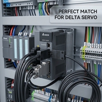 Câble de communication série RS232 pour encodeur servo Delta à longueur personnalisée, connecteur mâle DB9, haute flexibilité, équipement d'automatisation