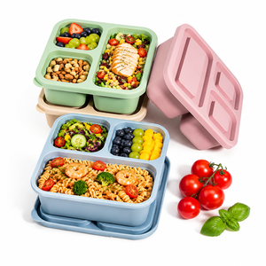 Custom Eco Friendly BPA Free 3 <strong>Compartment</strong> Microwave Safe School <strong>Lunch</strong> Container for Kids Silicone Divided Snack Bento <strong>Box</strong> OEM - Product Image 1