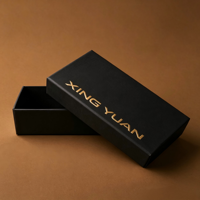 Boîte rigide à deux pièces avec couvercle et base, logo personnalisé, brun foncé, texture côtelée, estampage à chaud en feuille d'or, pour boîte de parfum