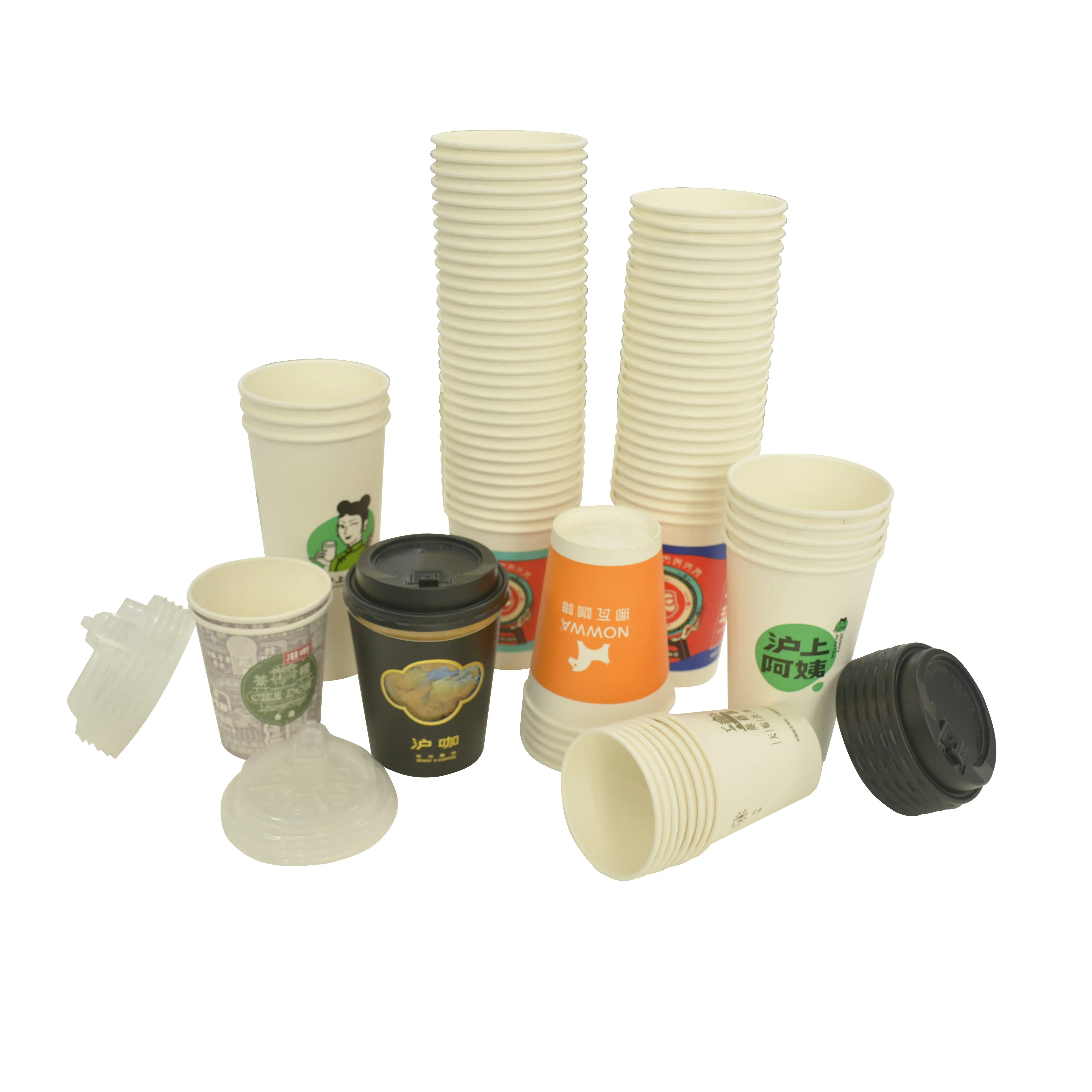 Minlo Wholesale Food Grade Biodegradable Beverage Use Disposable Cup For Hot Drink With PP PET Lids