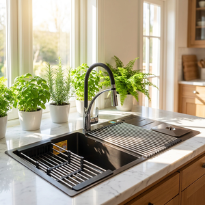 Ensemble d'évier carré pour cuisine <span class=keywords><strong>Lefton</strong></span>, évier double pour cuisine - Product Image 1