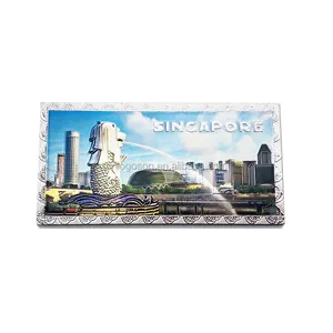 Souvenir personalizzato Singapore a tema metallo 3D magnete frigo piatti Souvenir
