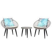 Chaise de bistrot d'extérieur moderne et durable en rotin tressé, imperméable, pour balcon, patio, salle à manger, salon, parc - Collection Leisure Life