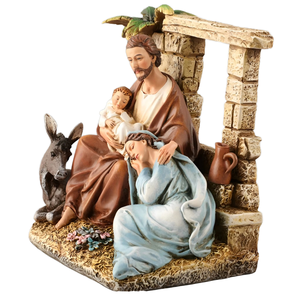 Figura <span class=keywords><strong>de</strong></span> la Sagrada Familia <span class=keywords><strong>de</strong></span> Resina Pintada a Mano <span class=keywords><strong>de</strong></span> 18 cm <span class=keywords><strong>de</strong></span> Alto, Arte Religioso Católico, Estatua Coleccionable, Adorno Navideño, Modelo Yu - Product Image 3