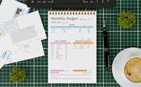 Bloc de notas planificador diario, semanal y mensual, pegatina en espiral personalizada, Plan de comida, rastreador de gastos, planificador de lista de compras