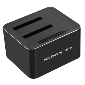 <span class=keywords><strong>Caja</strong></span> de estación de acoplamiento HDD externa multifunción de 2 bahías 2,5/3,5 pulgadas SATA <span class=keywords><strong>USB</strong></span> 3,0 carcasa de aluminio para disco duro - Product Image 1