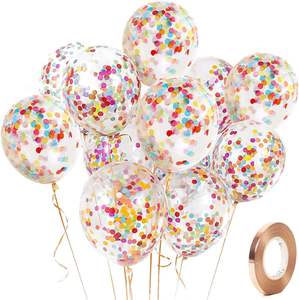 Artículos para Fiestas de Cumpleaños y Bodas, Confeti Dorado Brillante, Globo de Helio de Látex de 12 Pulgadas - Product Image 2
