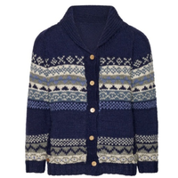 Pull cardigan en tricot jacquard classique polyvalent décontracté pour homme à manches longues