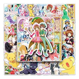 50 pièces ventes d'usine japonais Anime filles Clow <span class=keywords><strong>carte</strong></span> décalcomanies Cardcaptor <span class=keywords><strong>Sakura</strong></span> autocollant pour ordinateur portable tasse Journal autocollant - Product Image 1