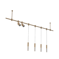 Suspension moderne en cuivre sur rail, personnalisable, pour îlot de cuisine, table à manger et salon