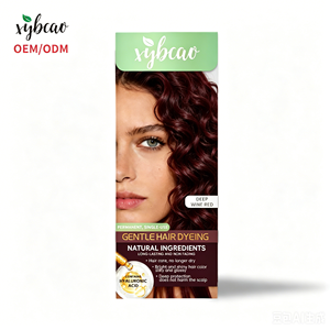 Crème colorante capillaire permanente à base de henné végétal, rouge bordeaux intense, application facile. Couverture complète/grise, riche, longue durée, de qualité supérieure - Product Image 1