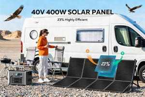 400W <b>Foldable</b> Portable <b>Solar</b> <b>Panel</b> IP65 Waterproof <b>Solar</b> Charger for Power Station RV Camping Hiking Emergency Off-Grid Power - Product Image 3
