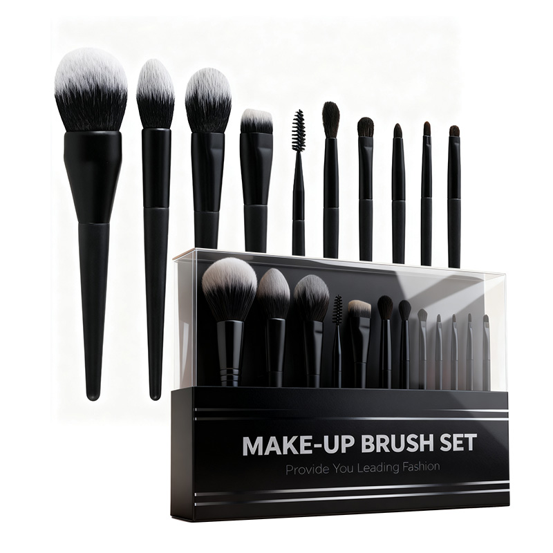Ensemble de pinceaux de maquillage noirs
