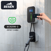 BESEN OCPP 1.6J Mennekes 22kW elektrikli araç şarjı 32A yere monte araba şarj istasyonları Ethernet ile