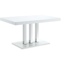 Moderne minimalist ische antike Esche Massiv Teakholz Esstisch Set Cabrio MDF Weiß PU Hochglanz farbe für Home Office