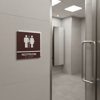 Panneau d'affichage adhésif conforme ADA pour signalisation de restaurant, signalisation d'escalier pour l'accessibilité conforme ADA
