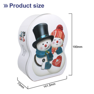 3D Cartoon Snowman Tinplate Storage Holiday Gift Metal Cans Customized for <b>Chocolate</b> Treats Matcha Festive Party Container - Product Image 5