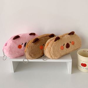 Fournitures scolaires, boîte à crayons en peluche avec fermeture éclair, trousse à crayons mignonne en forme de capybara, logo de marque personnalisé pour les adolescentes, les garçons, les étudiants, les collégiens - Product Image 6