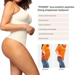 Hexin 2023 Thân Thiện Với Môi Shapewear Bodysuits Giản Dị Một Mảnh Liền Mạch Nén Cộng Với Kích Thước Thong Cho Phụ Nữ Skinny Rắn - Product Image 4