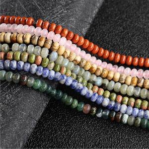 Perles <span class=keywords><strong>de</strong></span> pierres précieuses naturelles mélangées pour la guérison des chakras, perles en vrac facettées en forme d'abaque, perles en fil - Product Image 2