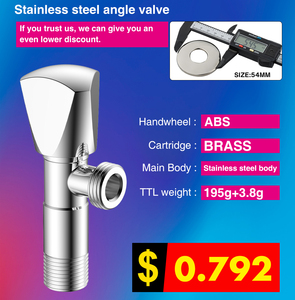 Vanne d'arrêt d'<span class=keywords><strong>angle</strong></span> 1/2 en acier inoxydable chromé en gros bon marché avec poignée en ABS à noyau de cartouche en laiton - Product Image 2