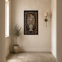 Vas Bunga Gaya Antik Motif Modal Berumbai Hiasan Dinding Tenun Botani Hias 50*80cm