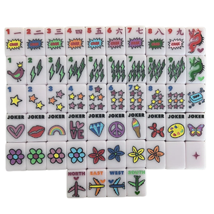 Juego de Mahjong Americano Corey Paige Pink Tile de 160 Piezas, Fichas de Mahjong Acrílicas Talladas en Forma de Estrella, Juego Completo - Product Image 1